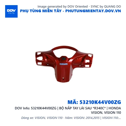 53210K44V00ZG | BỘ NẮP TAY LÁI SAU *R340C* | HONDA VISION, VISION 110 — 53210K44V00ZG