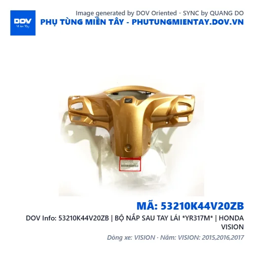 53210K44V20ZB | BỘ NẮP SAU TAY LÁI *YR317M* | HONDA VISION — 53210K44V20ZB