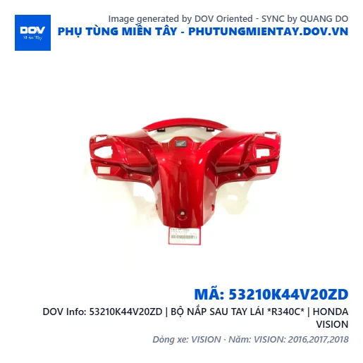53210K44V20ZD | BỘ NẮP SAU TAY LÁI *R340C* | HONDA VISION — 53210K44V20ZD