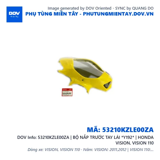 53210KZLE00ZA | BỘ NẮP TRƯỚC TAY LÁI *Y192* | HONDA VISION, VISION 110 — 53210KZLE00ZA