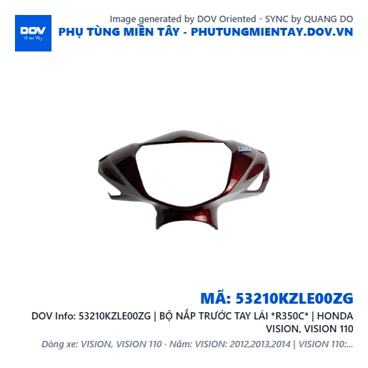 53210KZLE00ZG | BỘ NẮP TRƯỚC TAY LÁI *R350C* | HONDA VISION, VISION 110 — 53210KZLE00ZG