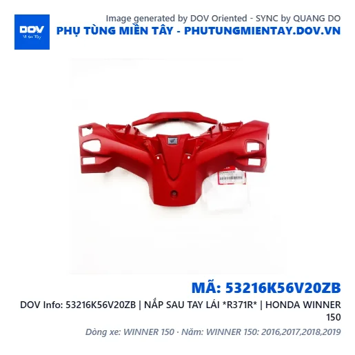 53216K56V20ZB | NẮP SAU TAY LÁI *R371R* | HONDA WINNER 150 — 53216K56V20ZB