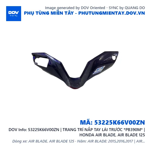 53225K66V00ZN | TRANG TRÍ NẮP TAY LÁI TRƯỚC *PB390M* | HONDA AIR BLADE, AIR BLADE 125 — 53225K66V00ZN