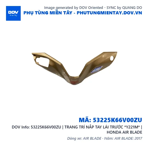 53225K66V00ZU | TRANG TRÍ NẮP TAY LÁI TRƯỚC *Y221M* | HONDA AIR BLADE — 53225K66V00ZU