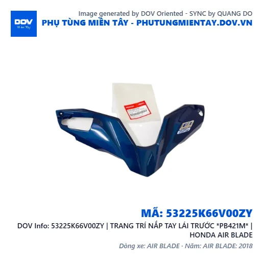 53225K66V00ZY | TRANG TRÍ NẮP TAY LÁI TRƯỚC *PB421M* | HONDA AIR BLADE — 53225K66V00ZY
