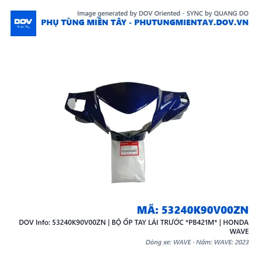 53240K90V00ZN | BỘ ỐP TAY LÁI TRƯỚC *PB421M* | HONDA WAVE — 53240K90V00ZN