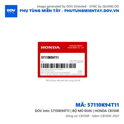 57110K94T11 | BỘ MÔ ĐUN | HONDA CB150R — 57110K94T11