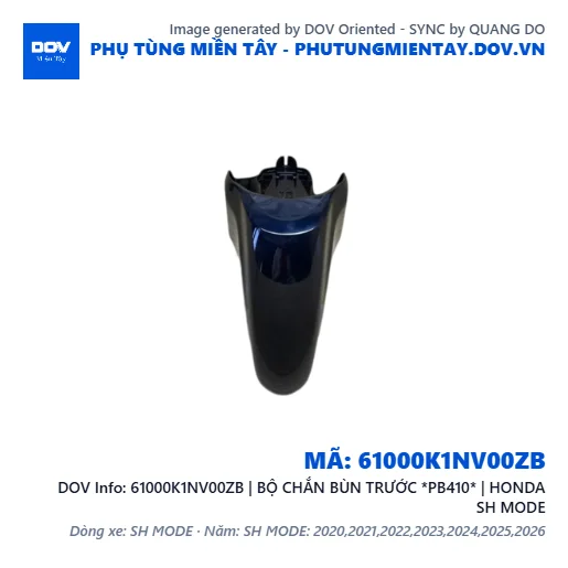 61000K1NV00ZB | BỘ CHẮN BÙN TRƯỚC *PB410* | HONDA SH MODE — 61000K1NV00ZB