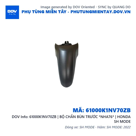 61000K1NV70ZB | BỘ CHẮN BÙN TRƯỚC *NHA76* | HONDA SH MODE — 61000K1NV70ZB