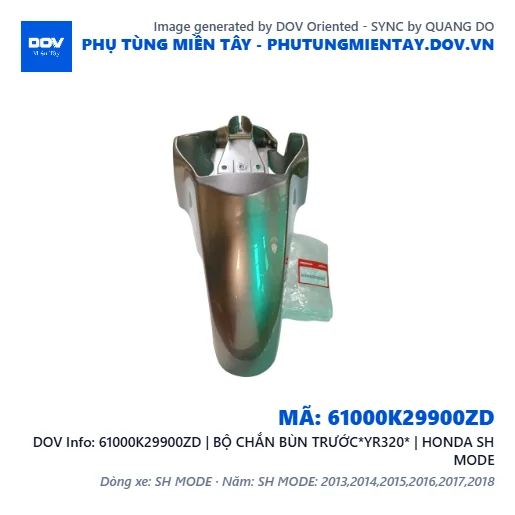 61000K29900ZD | BỘ CHẮN BÙN TRƯỚC*YR320* | HONDA SH MODE — 61000K29900ZD