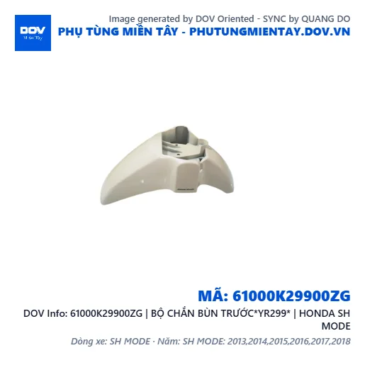 61000K29900ZG | BỘ CHẮN BÙN TRƯỚC*YR299* | HONDA SH MODE — 61000K29900ZG