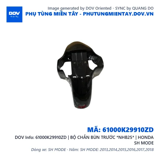 61000K29910ZD | BỘ CHẮN BÙN TRƯỚC *NHB25* | HONDA SH MODE — 61000K29910ZD