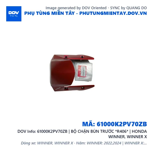 61000K2PV70ZB | BỘ CHẶN BÙN TRƯỚC *R406* | HONDA WINNER, WINNER X — 61000K2PV70ZB