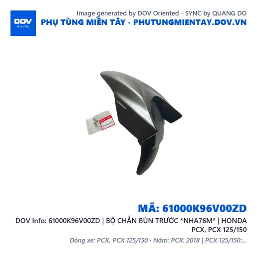 61000K96V00ZD | BỘ CHẮN BÙN TRƯỚC *NHA76M* | HONDA PCX, PCX 125/150 — 61000K96V00ZD