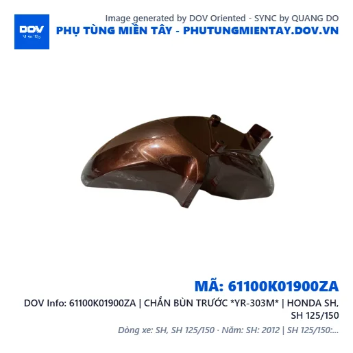 61100K01900ZA | CHẮN BÙN TRƯỚC *YR-303M* | HONDA SH, SH 125/150 — 61100K01900ZA