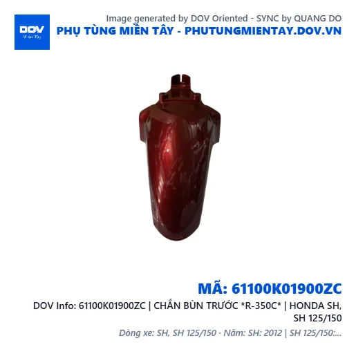 61100K01900ZC | CHẮN BÙN TRƯỚC *R-350C* | HONDA SH, SH 125/150 — 61100K01900ZC