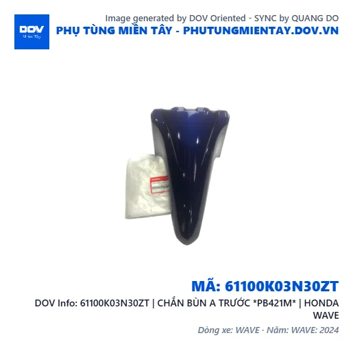 61100K03N30ZT | CHẮN BÙN A TRƯỚC *PB421M* | HONDA WAVE — 61100K03N30ZT