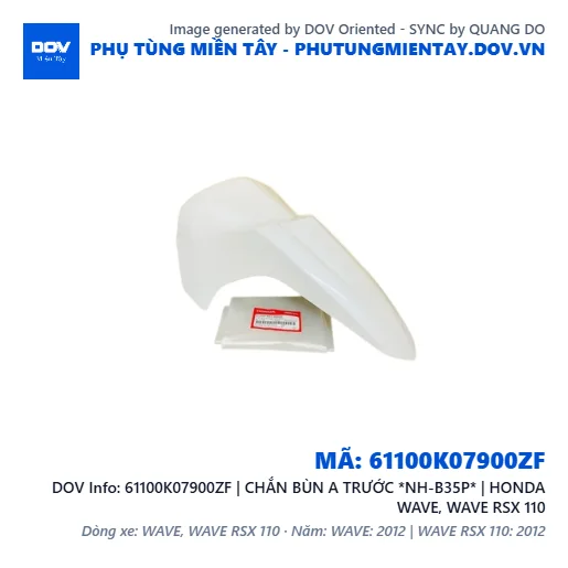 61100K07900ZF | CHẮN BÙN A TRƯỚC *NH-B35P* | HONDA WAVE, WAVE RSX 110 — 61100K07900ZF