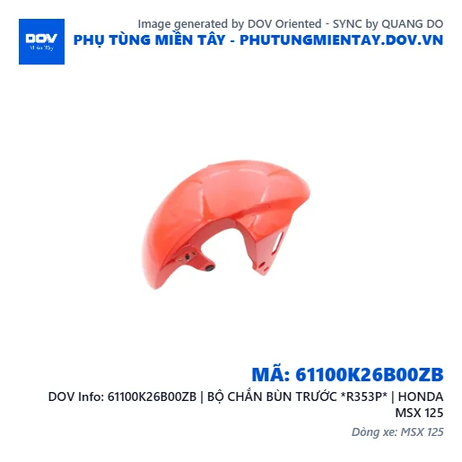 61100K26B00ZB | BỘ CHẮN BÙN TRƯỚC *R353P* | HONDA MSX 125 — 61100K26B00ZB