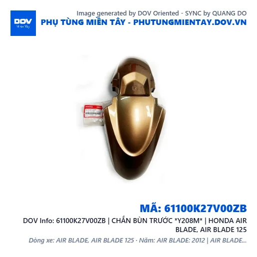 61100K27V00ZB | CHẮN BÙN TRƯỚC *Y208M* | HONDA AIR BLADE, AIR BLADE 125 — 61100K27V00ZB