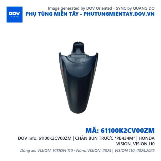 61100K2CV00ZM | CHẮN BÙN TRƯỚC *PB434M* | HONDA VISION, VISION 110 — 61100K2CV00ZM