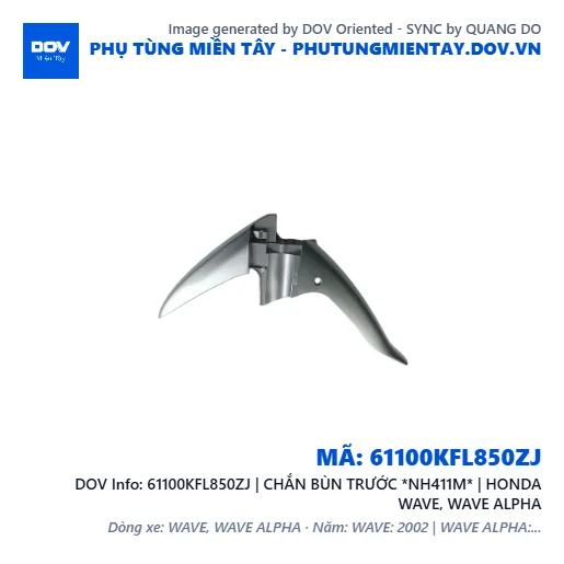 61100KFL850ZJ | CHẮN BÙN TRƯỚC *NH411M* | HONDA WAVE, WAVE ALPHA — 61100KFL850ZJ