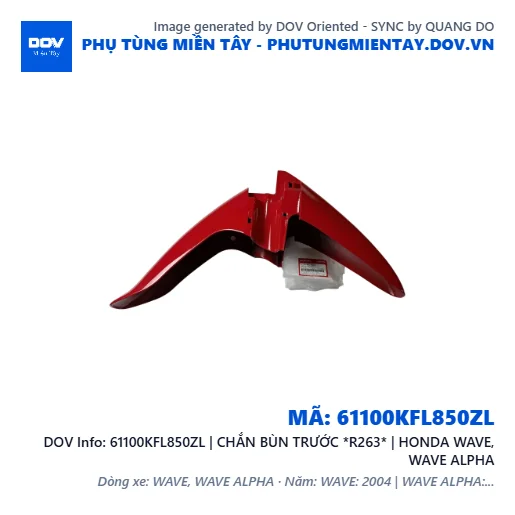 61100KFL850ZL | CHẮN BÙN TRƯỚC *R263* | HONDA WAVE, WAVE ALPHA — 61100KFL850ZL