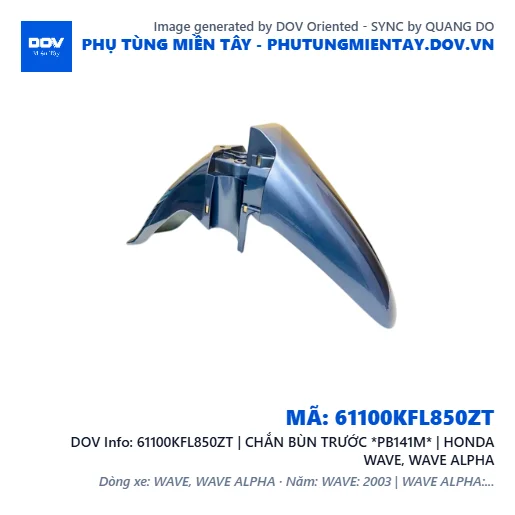 61100KFL850ZT | CHẮN BÙN TRƯỚC *PB141M* | HONDA WAVE, WAVE ALPHA — 61100KFL850ZT