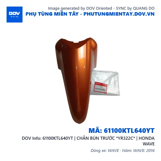 61100KTL640YT | CHẮN BÙN TRƯỚC *YR322C* | HONDA WAVE — 61100KTL640YT