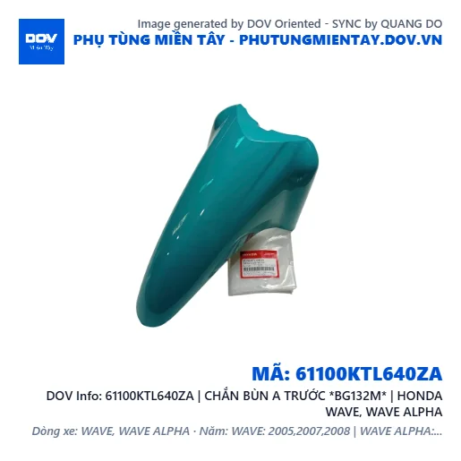 61100KTL640ZA | CHẮN BÙN A TRƯỚC *BG132M* | HONDA WAVE, WAVE ALPHA — 61100KTL640ZA