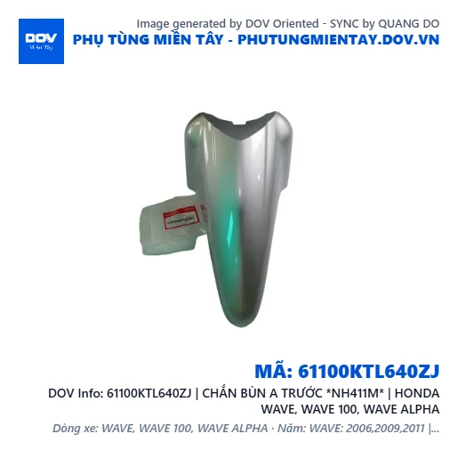 61100KTL640ZJ | CHẮN BÙN A TRƯỚC *NH411M* | HONDA WAVE, WAVE 100, WAVE ALPHA — 61100KTL640ZJ