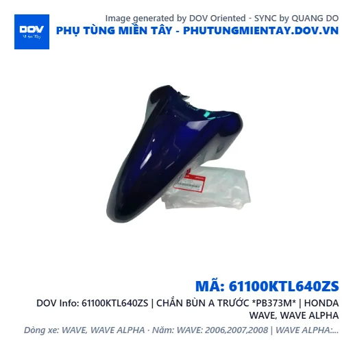 61100KTL640ZS | CHẮN BÙN A TRƯỚC *PB373M* | HONDA WAVE, WAVE ALPHA — 61100KTL640ZS