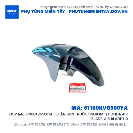 61100KVG900YA | CHẮN BÙN TRƯỚC *PB383M* | HONDA AIR BLADE, AIR BLADE 110 — 61100KVG900YA