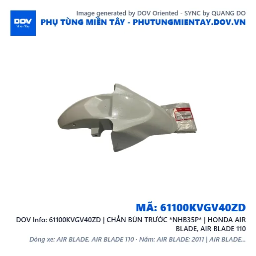 61100KVGV40ZD | CHẮN BÙN TRƯỚC *NHB35P* | HONDA AIR BLADE, AIR BLADE 110 — 61100KVGV40ZD