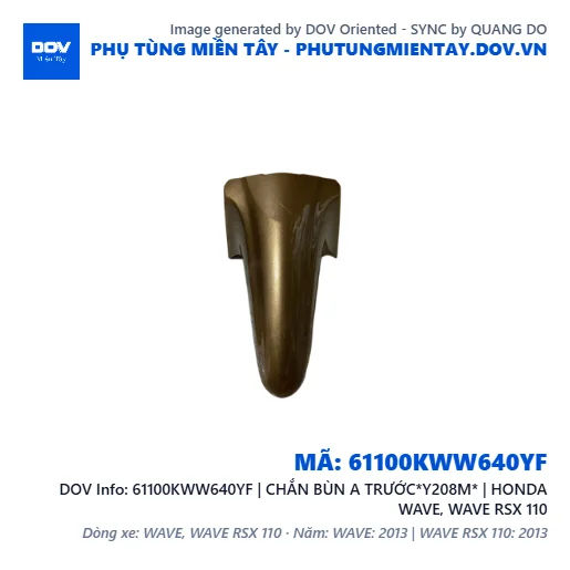 61100KWW640YF | CHẮN BÙN A TRƯỚC*Y208M* | HONDA WAVE, WAVE RSX 110 — 61100KWW640YF