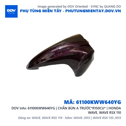 61100KWW640YG | CHẮN BÙN A TRƯỚC*R150CU* | HONDA WAVE, WAVE RSX 110 — 61100KWW640YG