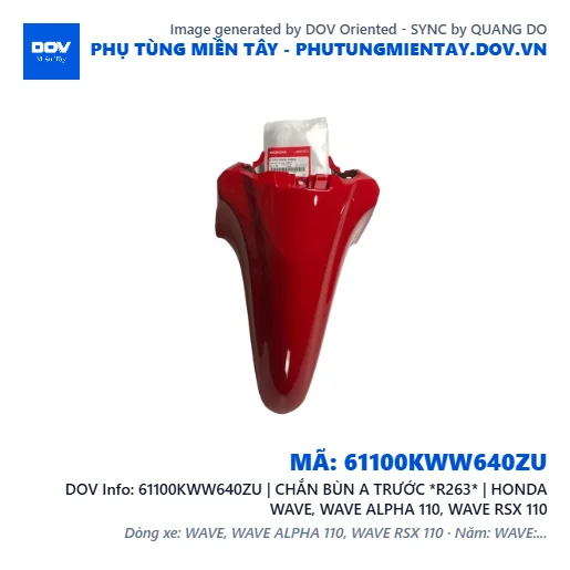 61100KWW640ZU | CHẮN BÙN A TRƯỚC *R263* | HONDA WAVE, WAVE ALPHA 110, WAVE RSX 110 — 61100KWW640ZU