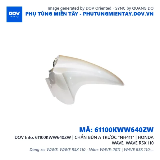 61100KWW640ZW | CHẮN BÙN A TRƯỚC *NH411* | HONDA WAVE, WAVE RSX 110 — 61100KWW640ZW