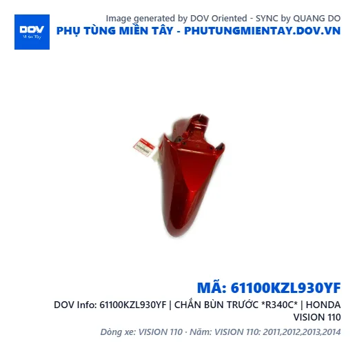 61100KZL930YF | CHẮN BÙN TRƯỚC *R340C* | HONDA VISION 110 — 61100KZL930YF