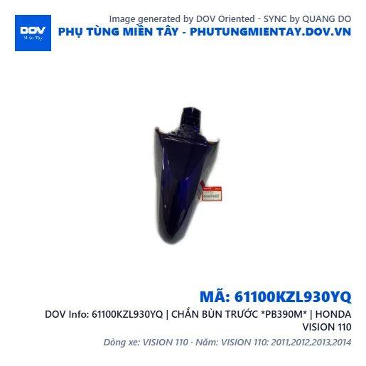61100KZL930YQ | CHẮN BÙN TRƯỚC *PB390M* | HONDA VISION 110 — 61100KZL930YQ