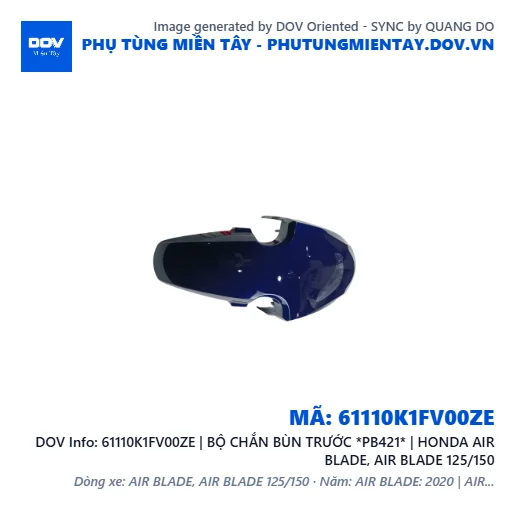 61110K1FV00ZE | BỘ CHẮN BÙN TRƯỚC *PB421* | HONDA AIR BLADE, AIR BLADE 125/150 — 61110K1FV00ZE