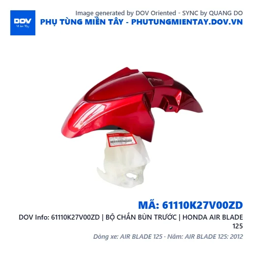 61110K27V00ZD | BỘ CHẮN BÙN TRƯỚC | HONDA AIR BLADE 125 — 61110K27V00ZD