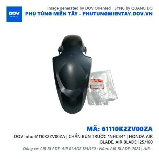 61110K2ZV00ZA | CHẮN BÙN TRƯỚC *NHC34* | HONDA AIR BLADE, AIR BLADE 125/160 — 61110K2ZV00ZA