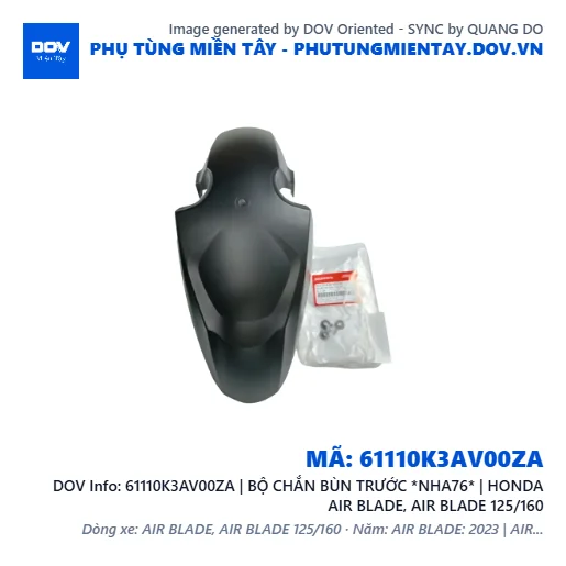 61110K3AV00ZA | BỘ CHẮN BÙN TRƯỚC *NHA76* | HONDA AIR BLADE, AIR BLADE 125/160 — 61110K3AV00ZA