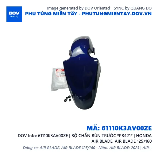 61110K3AV00ZE | BỘ CHẮN BÙN TRƯỚC *PB421* | HONDA AIR BLADE, AIR BLADE 125/160 — 61110K3AV00ZE