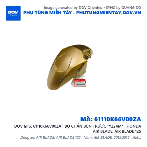 61110K66V00ZA | BỘ CHẮN BÙN TRƯỚC *Y224M* | HONDA AIR BLADE, AIR BLADE 125 — 61110K66V00ZA