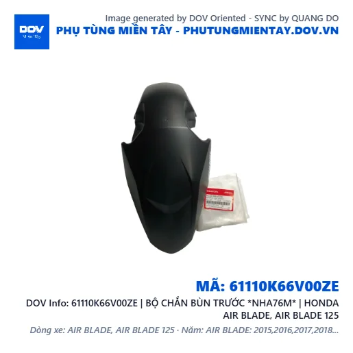 61110K66V00ZE | BỘ CHẮN BÙN TRƯỚC *NHA76M* | HONDA AIR BLADE, AIR BLADE 125 — 61110K66V00ZE