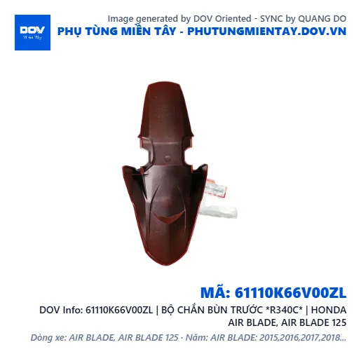 61110K66V00ZL | BỘ CHẮN BÙN TRƯỚC *R340C* | HONDA AIR BLADE, AIR BLADE 125 — 61110K66V00ZL