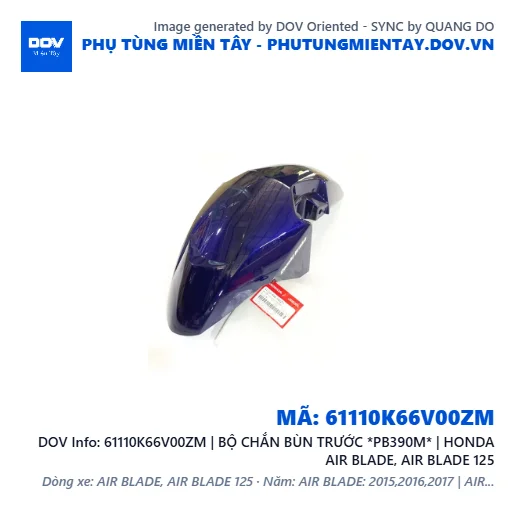 61110K66V00ZM | BỘ CHẮN BÙN TRƯỚC *PB390M* | HONDA AIR BLADE, AIR BLADE 125 — 61110K66V00ZM