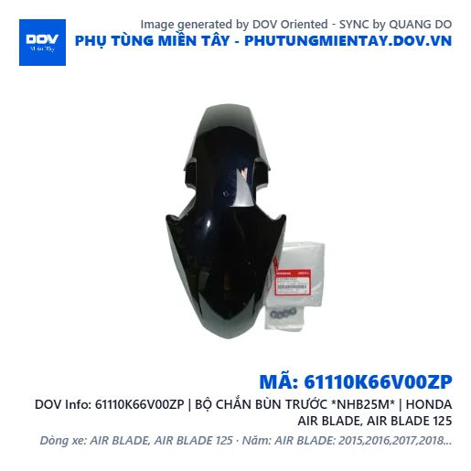 61110K66V00ZP | BỘ CHẮN BÙN TRƯỚC *NHB25M* | HONDA AIR BLADE, AIR BLADE 125 — 61110K66V00ZP